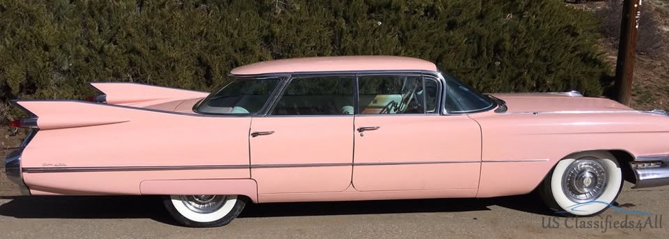 Vintage pink Cadillac used for Maggie's Gurls appearances